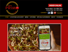 Tablet Screenshot of mypizzaprimo.com